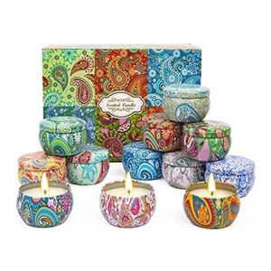 ❣️2/$15 Assorted Paisley Scented Tin Candle Set